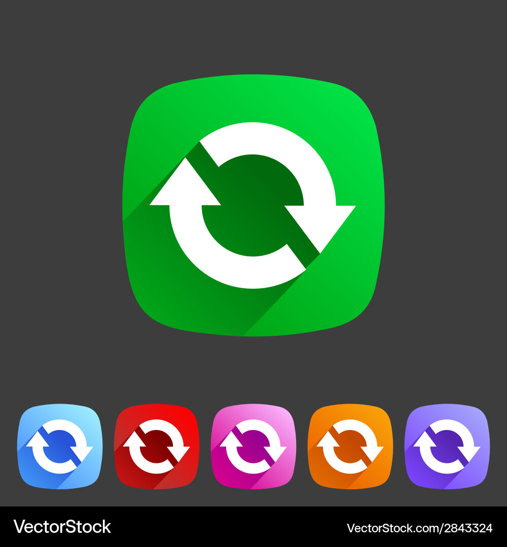 Refresh reload flat icon badge vector image