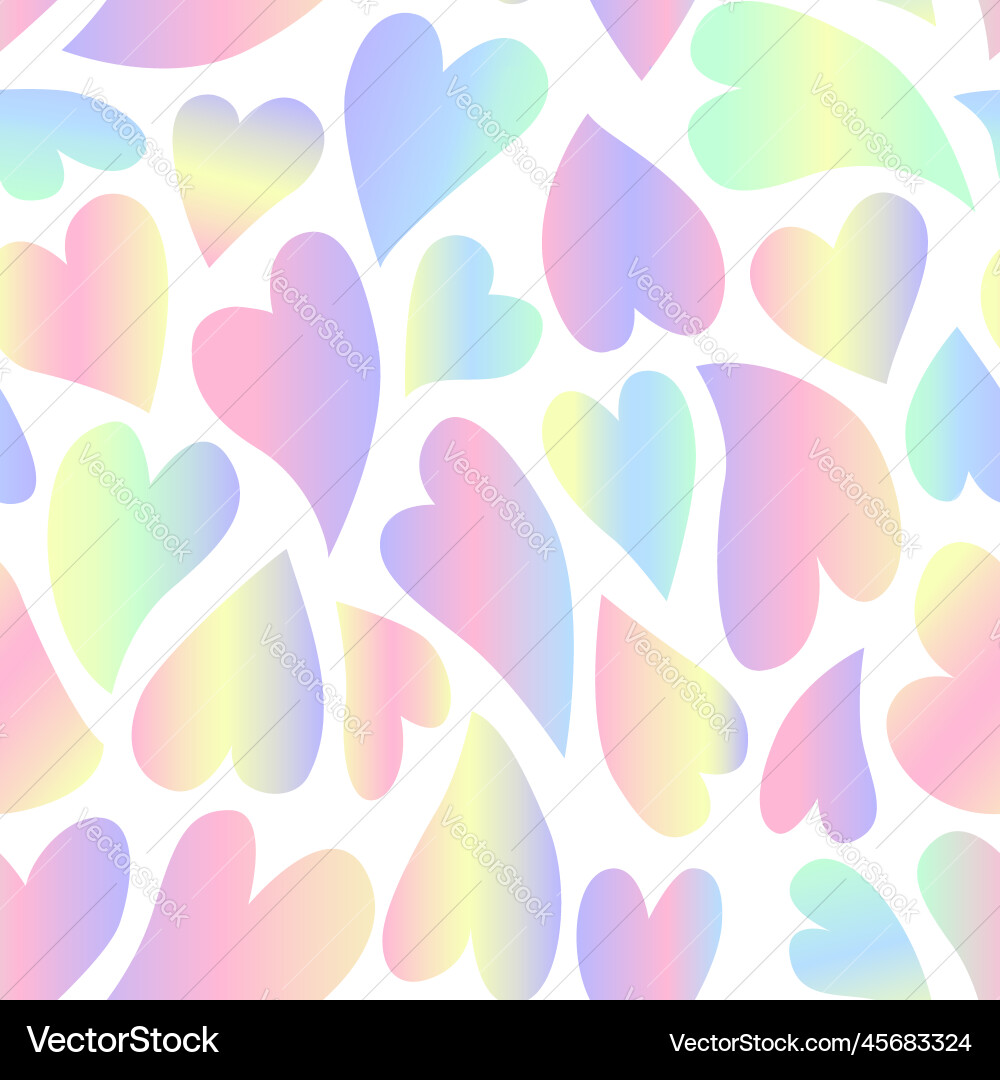 Seamless pattern with gradient hearts in flat Seamless pattern with gradient hearts in flat vector image