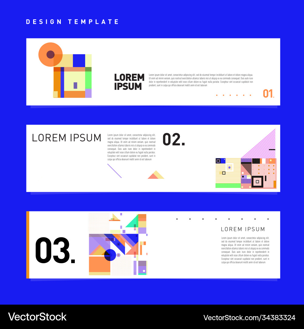 Set abstract banner web design template retro Set abstract banner web design template retro Vector Image