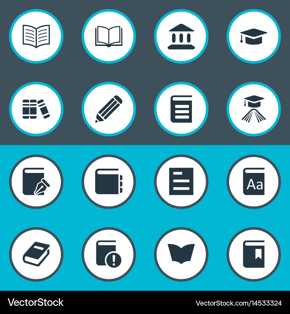 Set of simple reading icons vector image