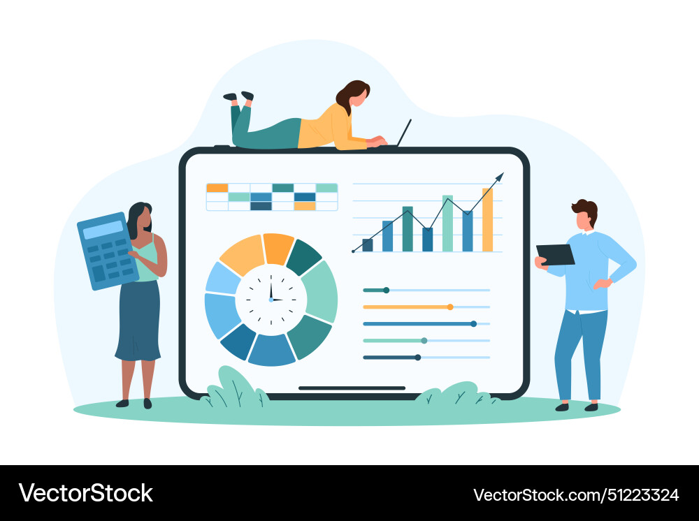 Software for data analysis marketing analytics Software for data analysis marketing analytics vector image