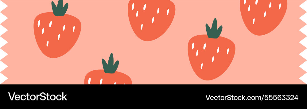 Tape with strawberry pattern vector image
