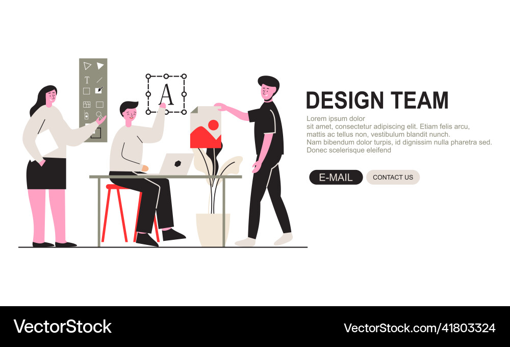 Web design studio or team working Vector Image