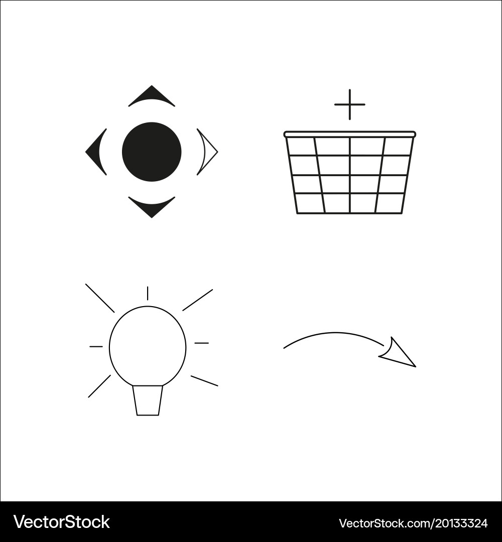 Web simple linear icon setsimple outline icons vector image