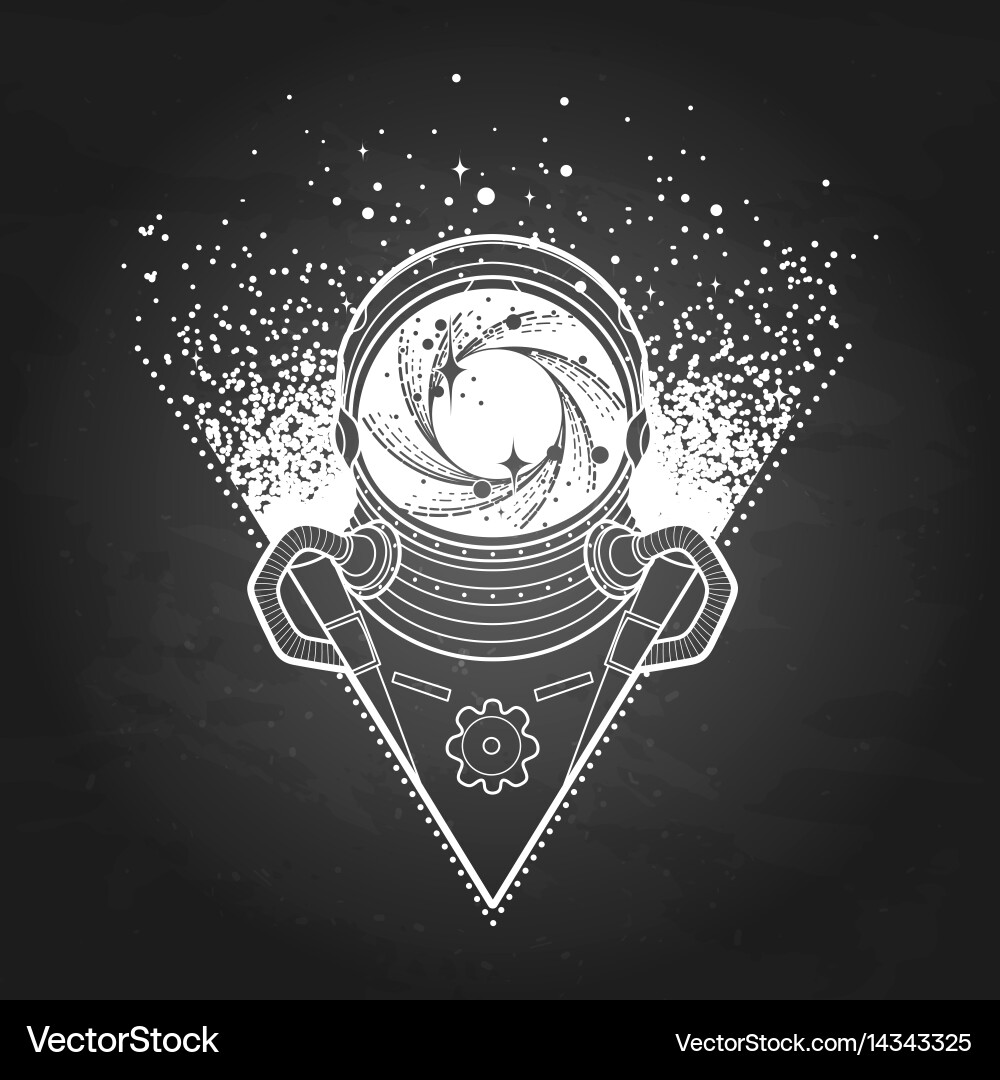 Astronaut in Space Vortex Vector Image