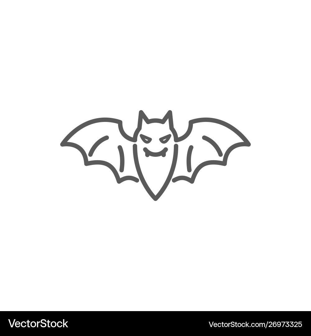 Bat icon in linear style on white background Vector Image