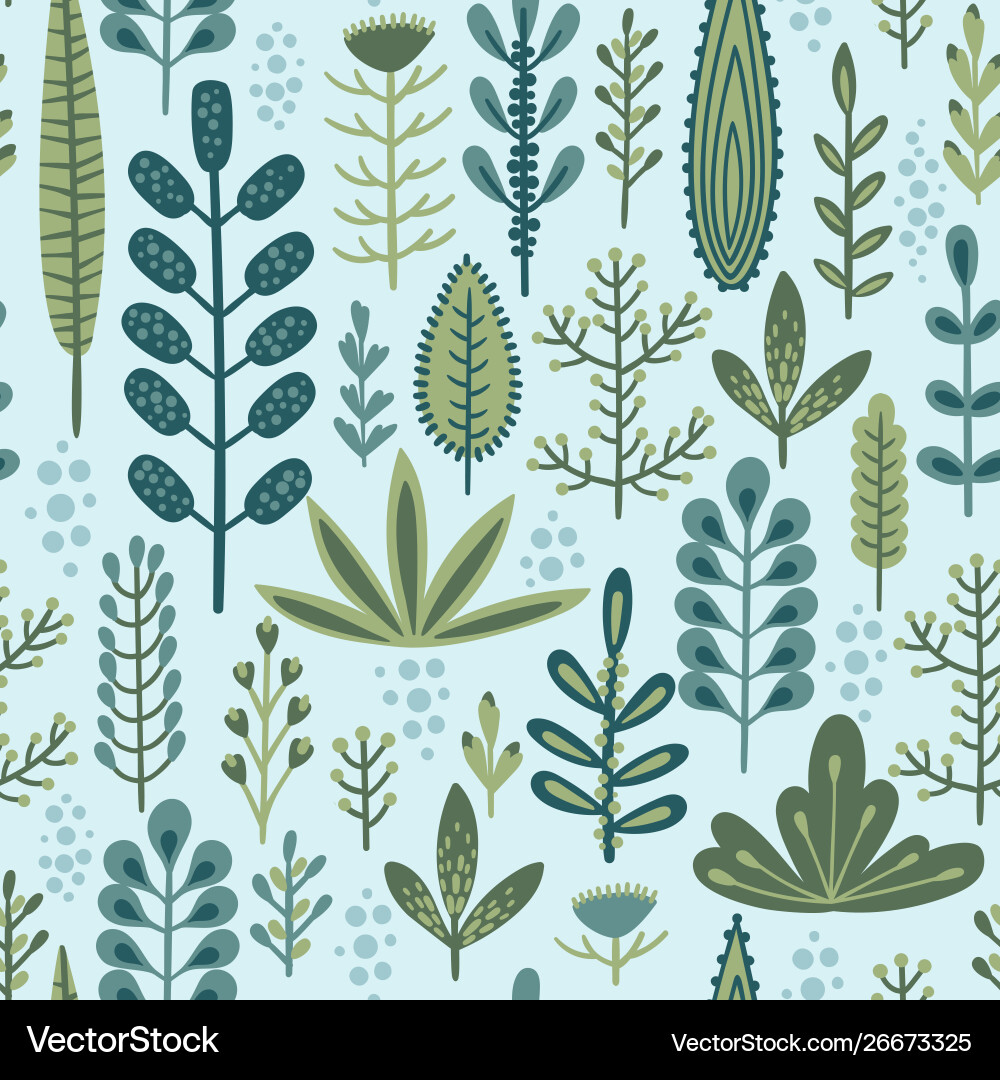 Botanical seamless pattern design Botanical seamless pattern design vector image