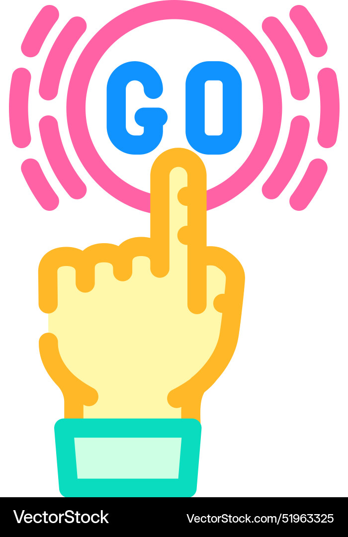 Click and go app label product caution color icon Click and go app label product caution color icon vector image