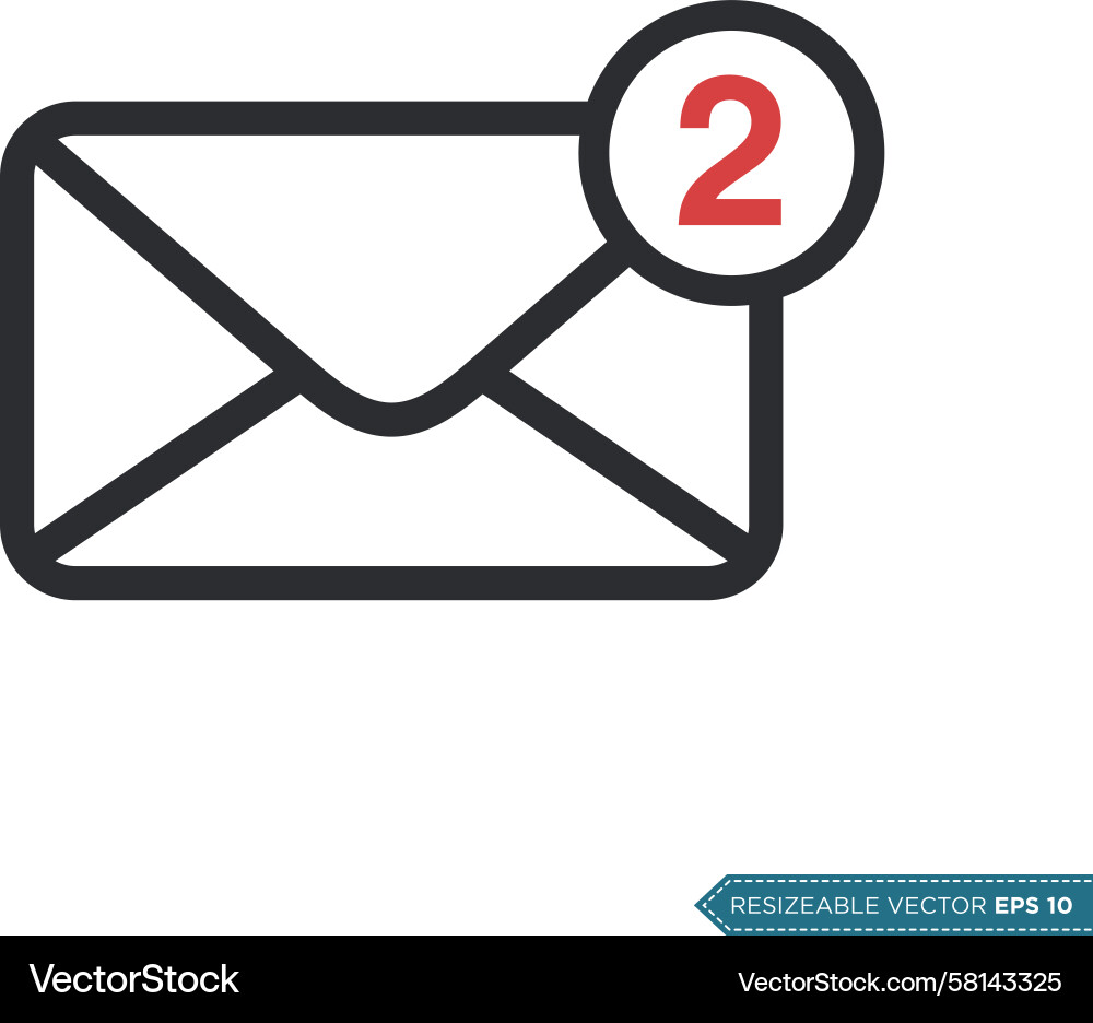 Email Inbox Icon - Flat Style Vector Image