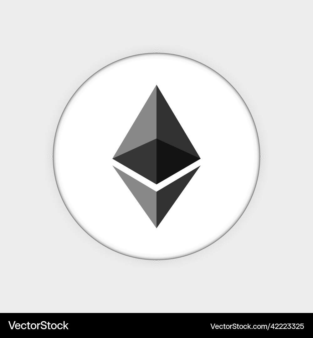 Ethereum cripto currency icon blockchain platform Ethereum cripto currency icon blockchain platform vector image