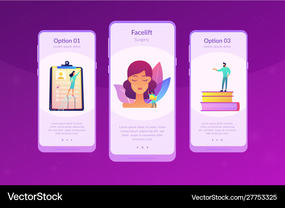 Face lifting app interface template Vector Image