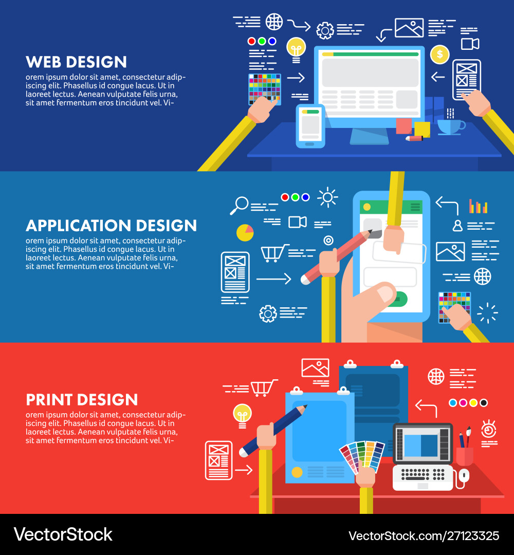 Flat design concept website application Flat design concept website application Vector Image