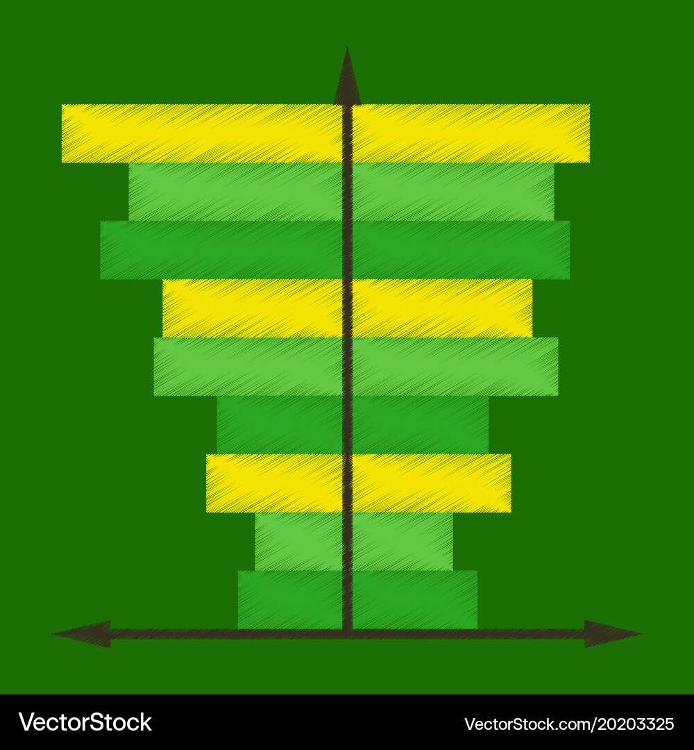 Flat shading style icon 3d chart vector image