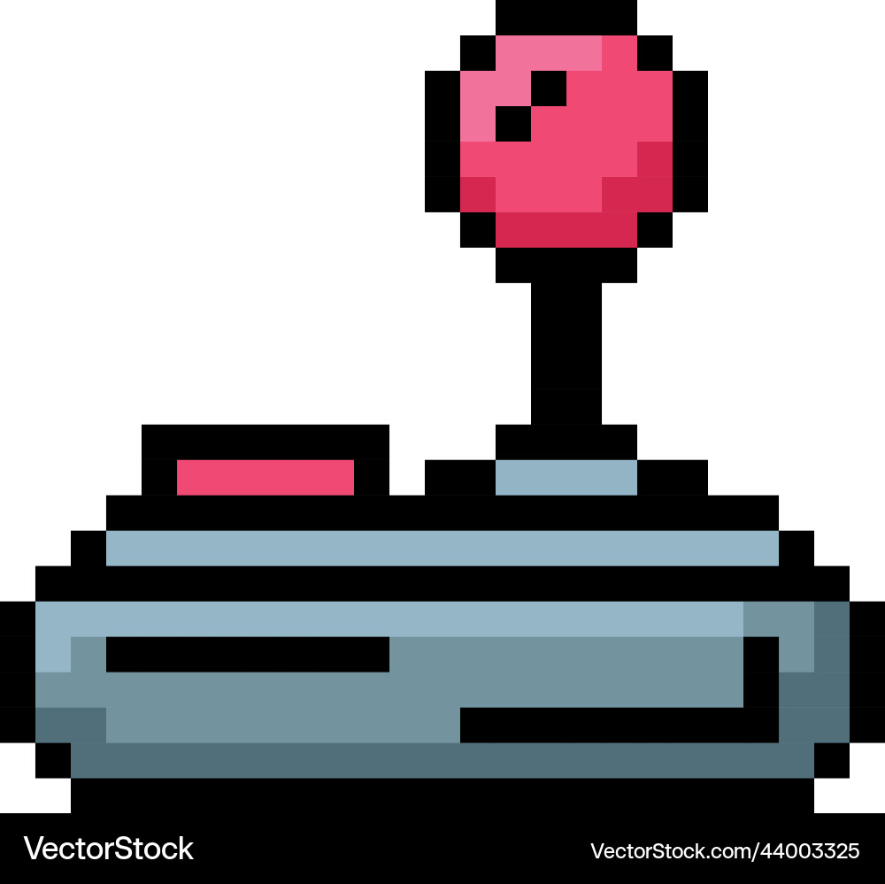 Isolated colored joystick videogame icon pixelated Vector Image