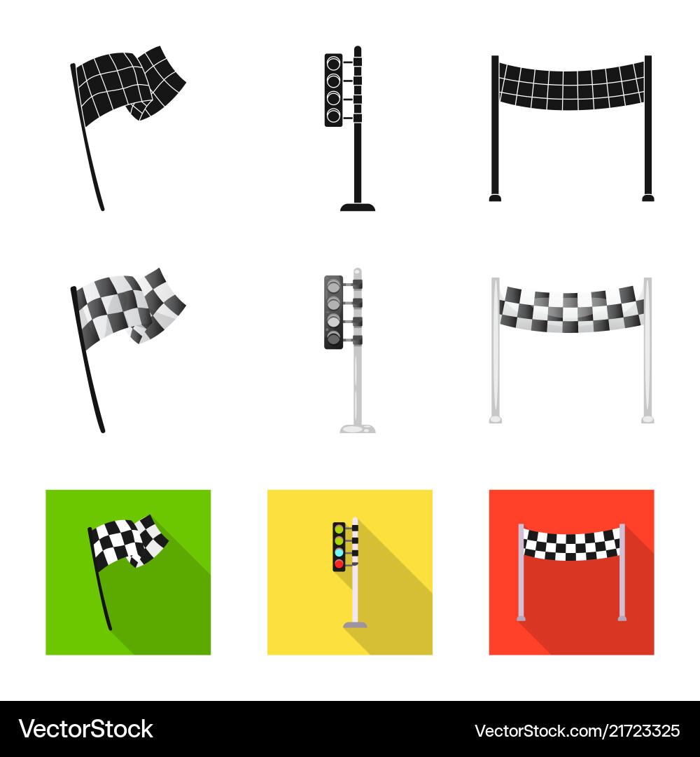 Isolated object of car and rally symbol set Vector Image