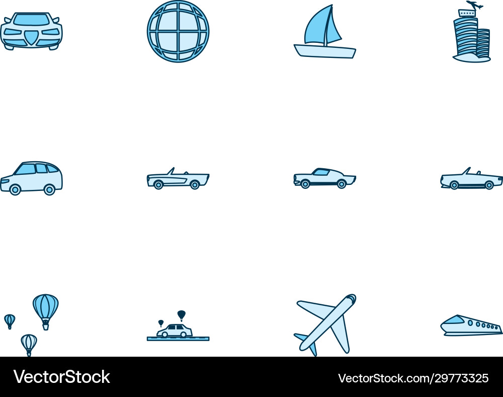 Isolated transportation vehicles line style icon Isolated transportation vehicles line style icon vector image