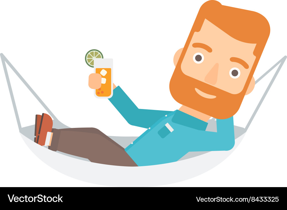 Man lying in a hammock vector image