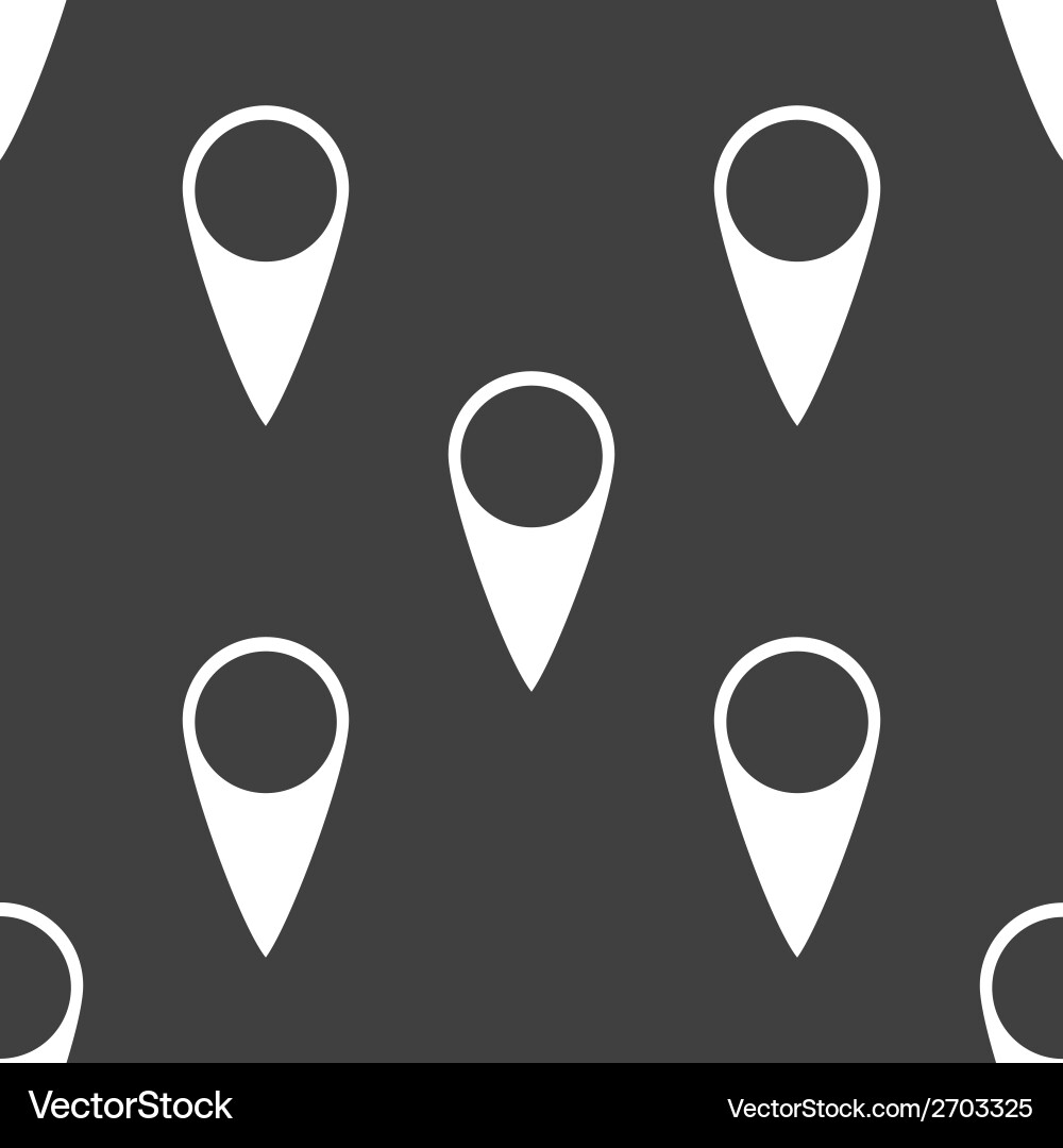 Map pointers web icon flat design seamless gray Vector Image
