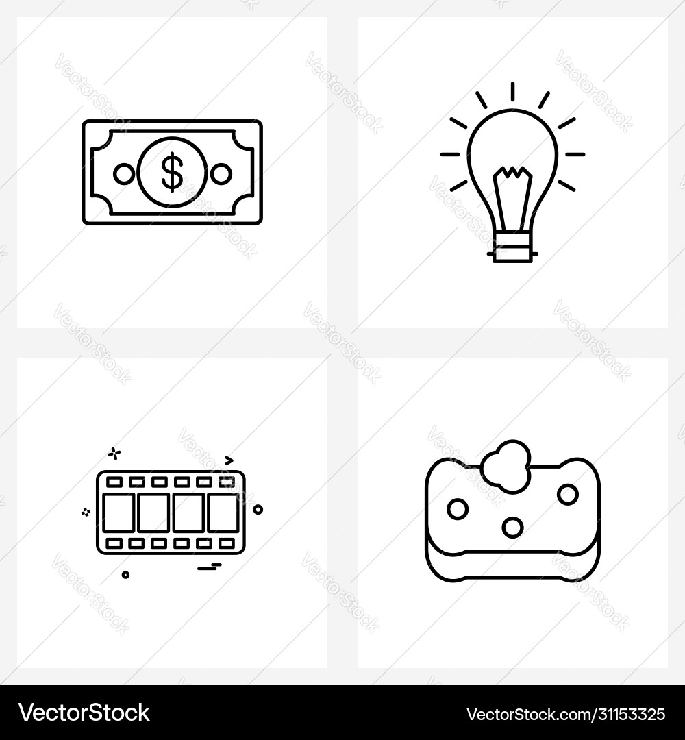Pack 4 universal line icons for web Vector Image