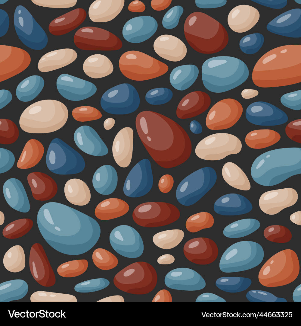 Pebble seamless pattern smooth stones background Pebble seamless pattern smooth stones background Vector Image