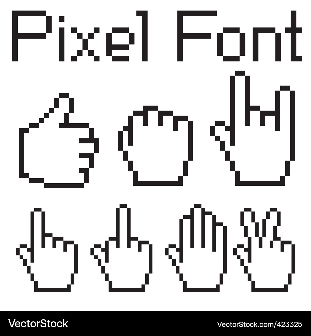 Pixel Font Collection Vector Image