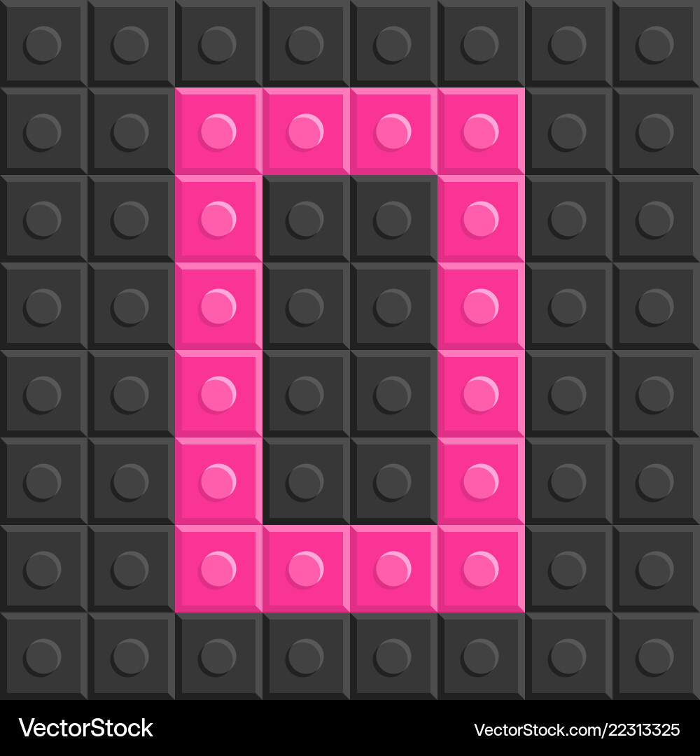 Puzzle building blocks number zero flat design vector image