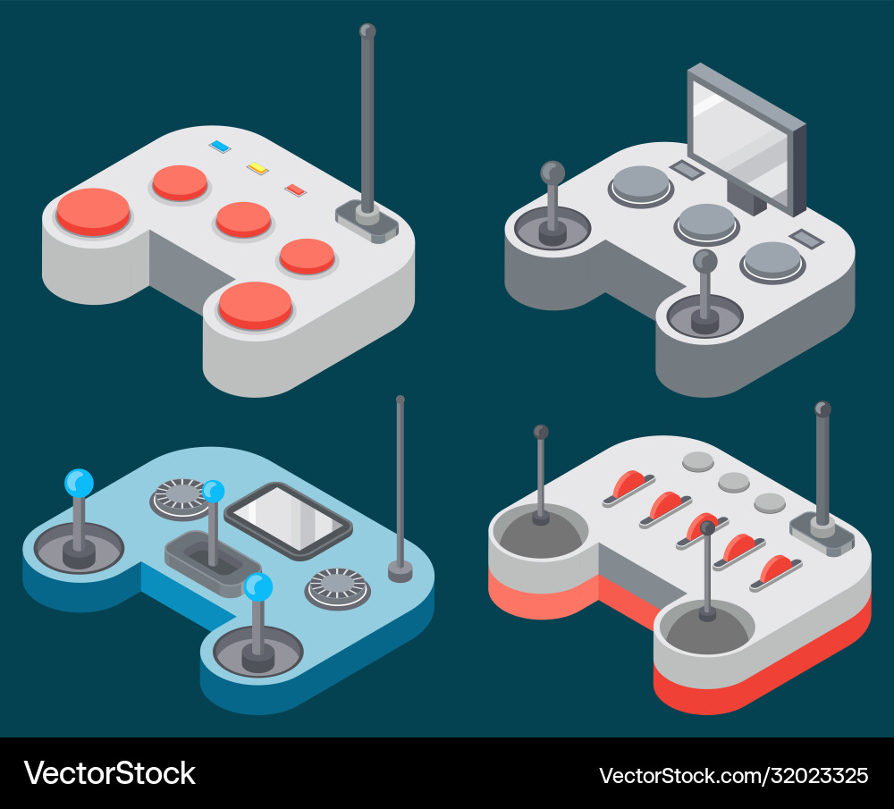 Quadcopter and remote controller drone Quadcopter and remote controller drone vector image