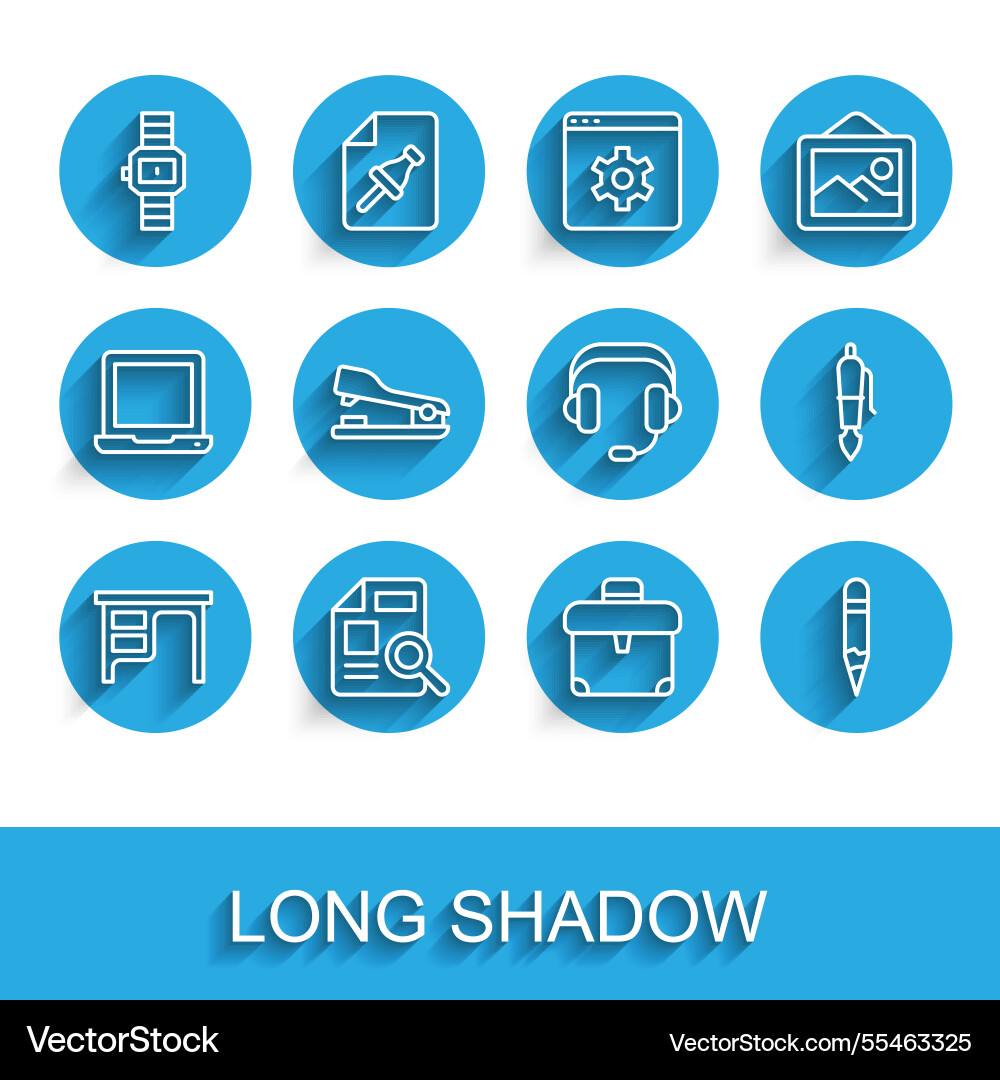 Set line office desk document with graph chart Set line office desk document with graph chart vector image