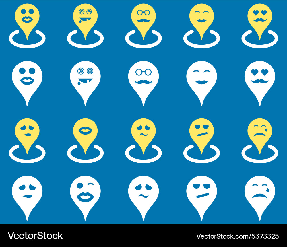 Smiled map marker icons vector image