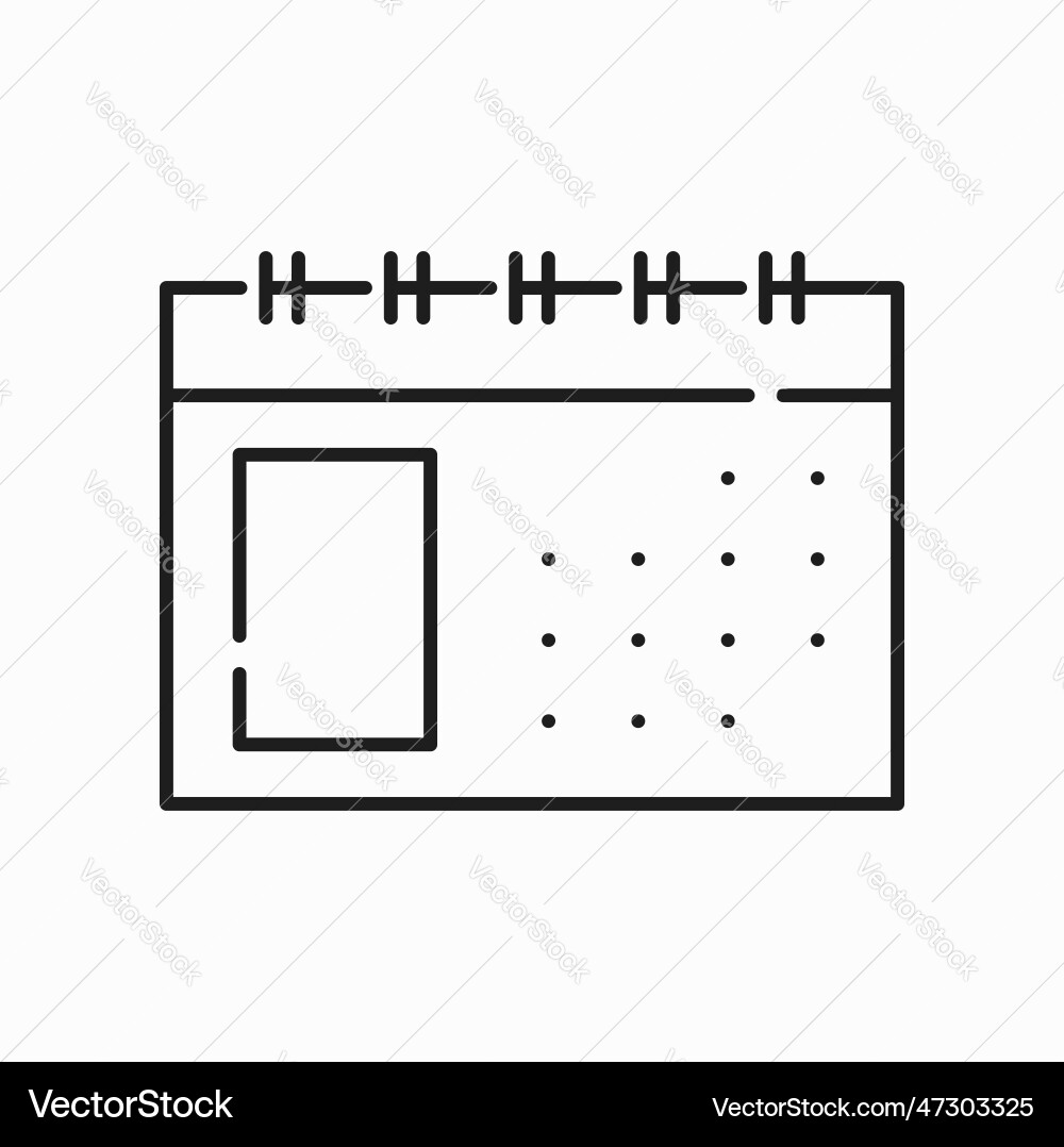 Spiral bind calendar page diary notepad sheet Vector Image
