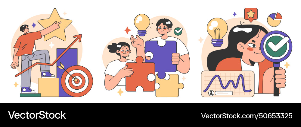 Training workshop set interactive Training workshop set interactive vector image