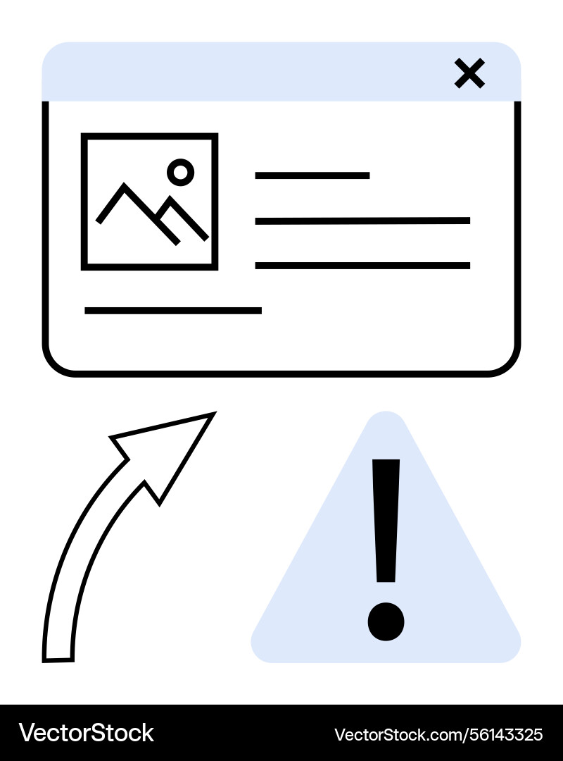 Warning alert highlighting a web page Warning alert highlighting a web page vector image
