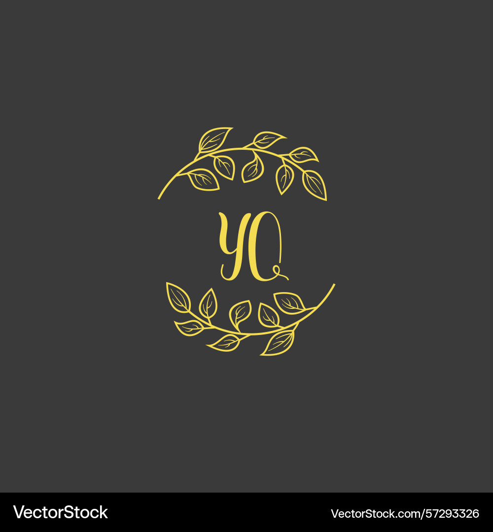 Botanical monogram logos with initial yq Botanical monogram logos with initial yq Vector Image