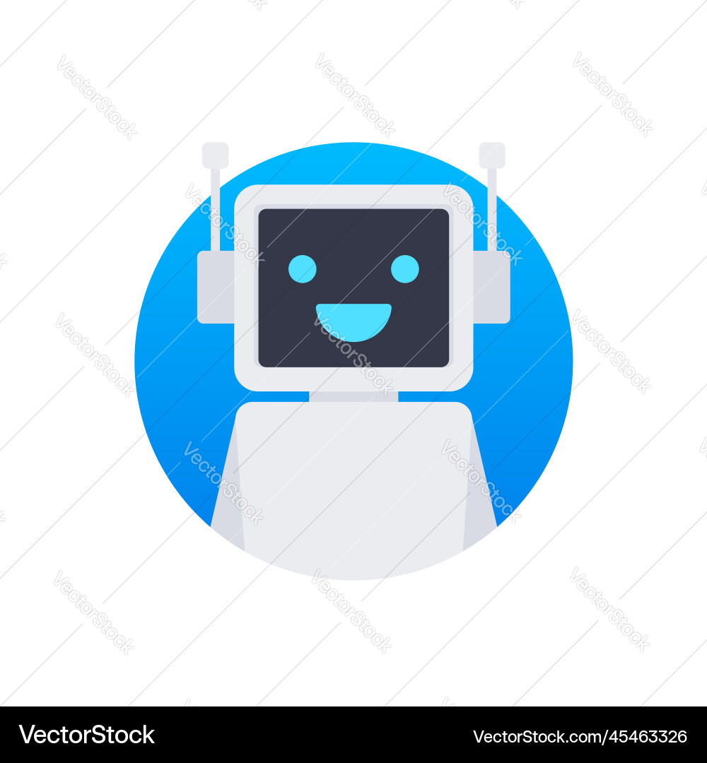 Chat bot using laptop computer robot virtual Chat bot using laptop computer robot virtual vector image