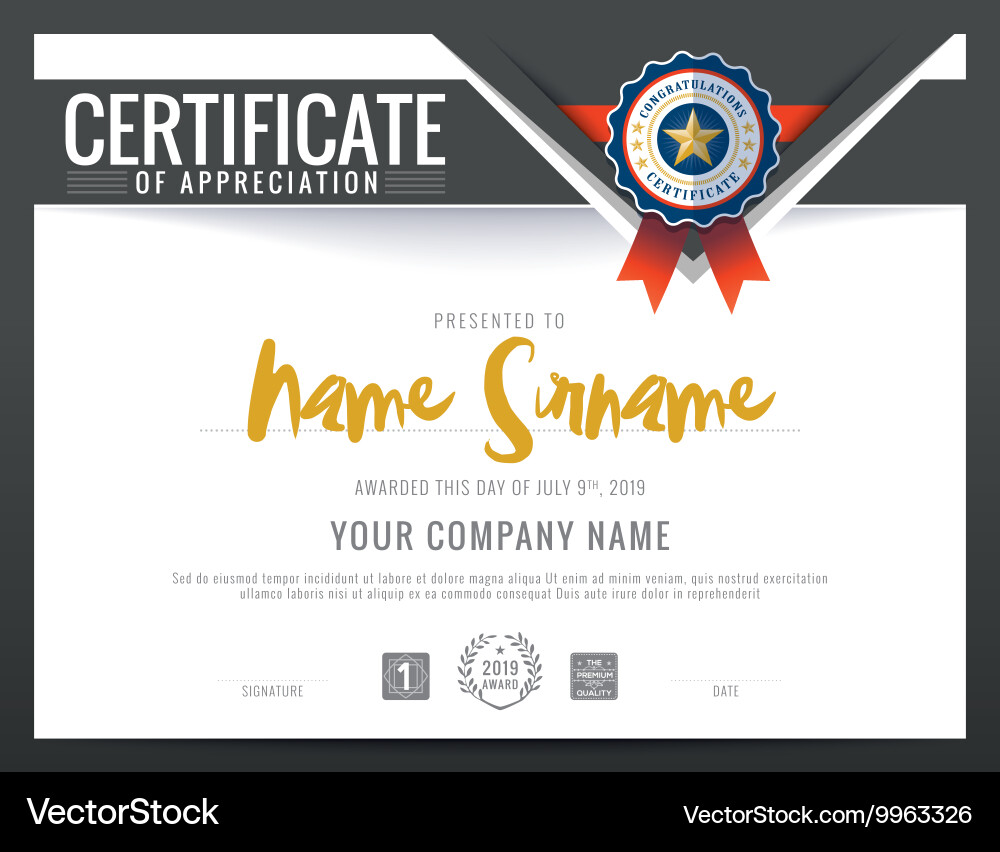 Elegant Certificate Background with Triangle Shape vector image
