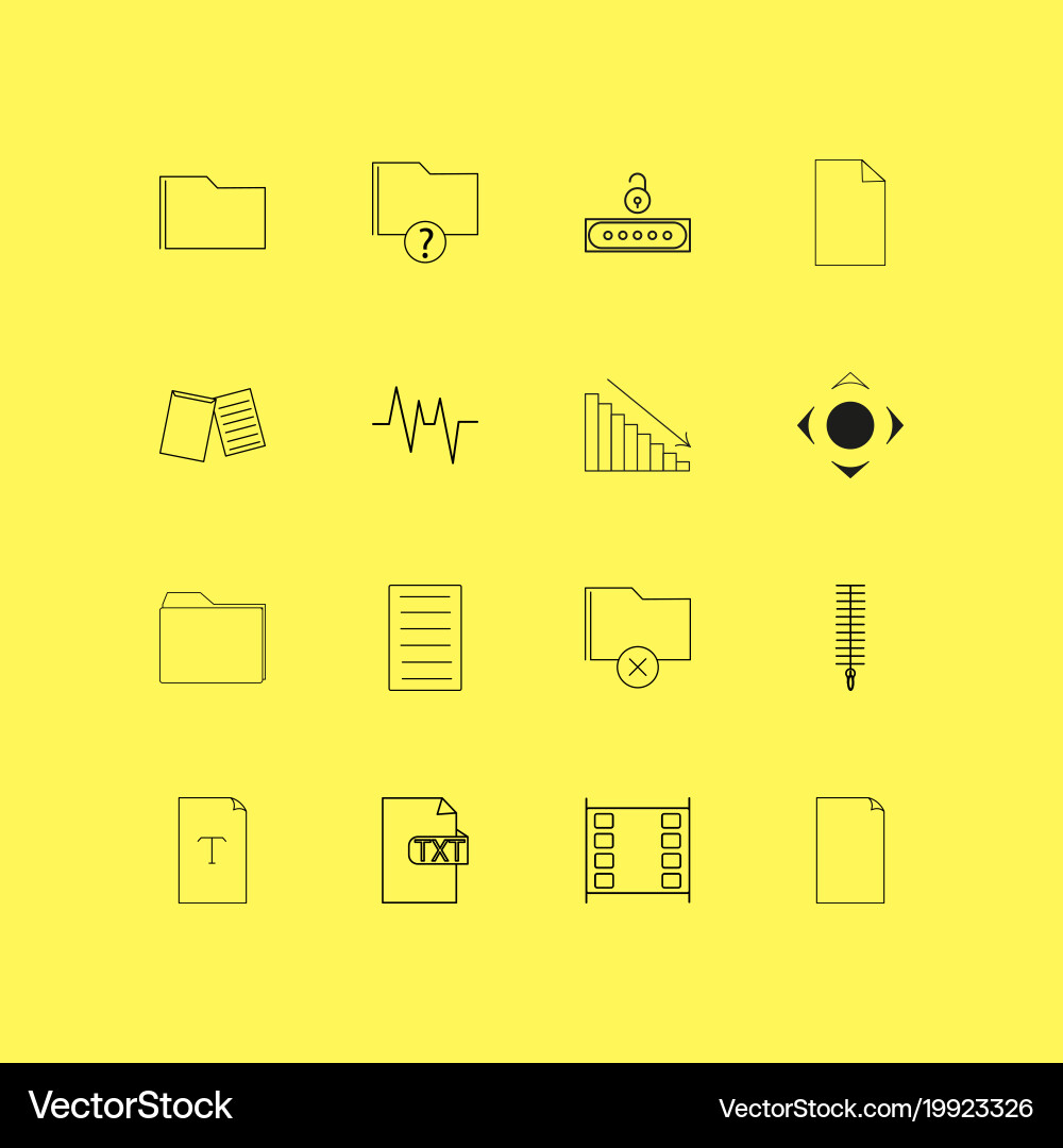 Files and folders linear icon set simple outline vector image