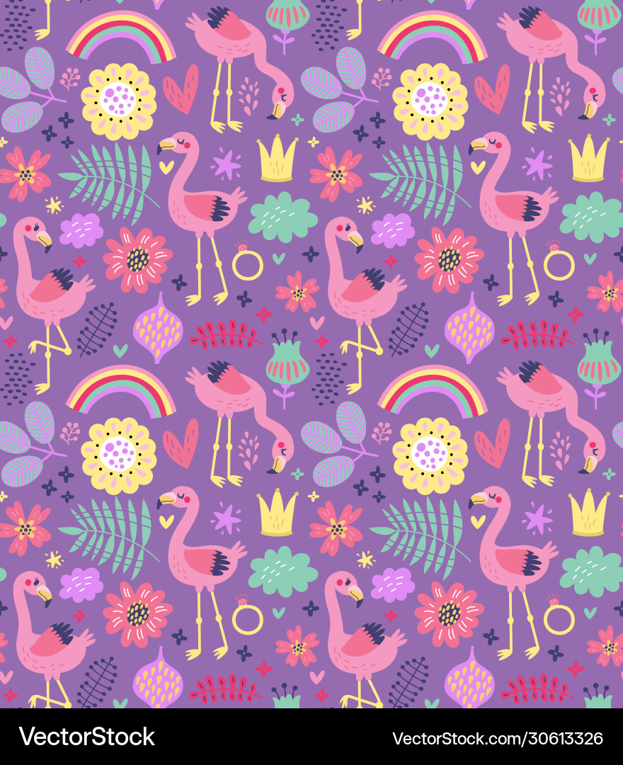 Flamingo seamless pattern Royalty Free Vector Image