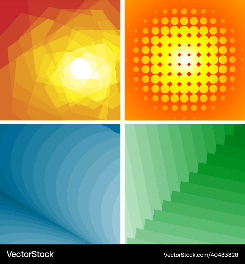 Gradient abstract geometric set of four vector image