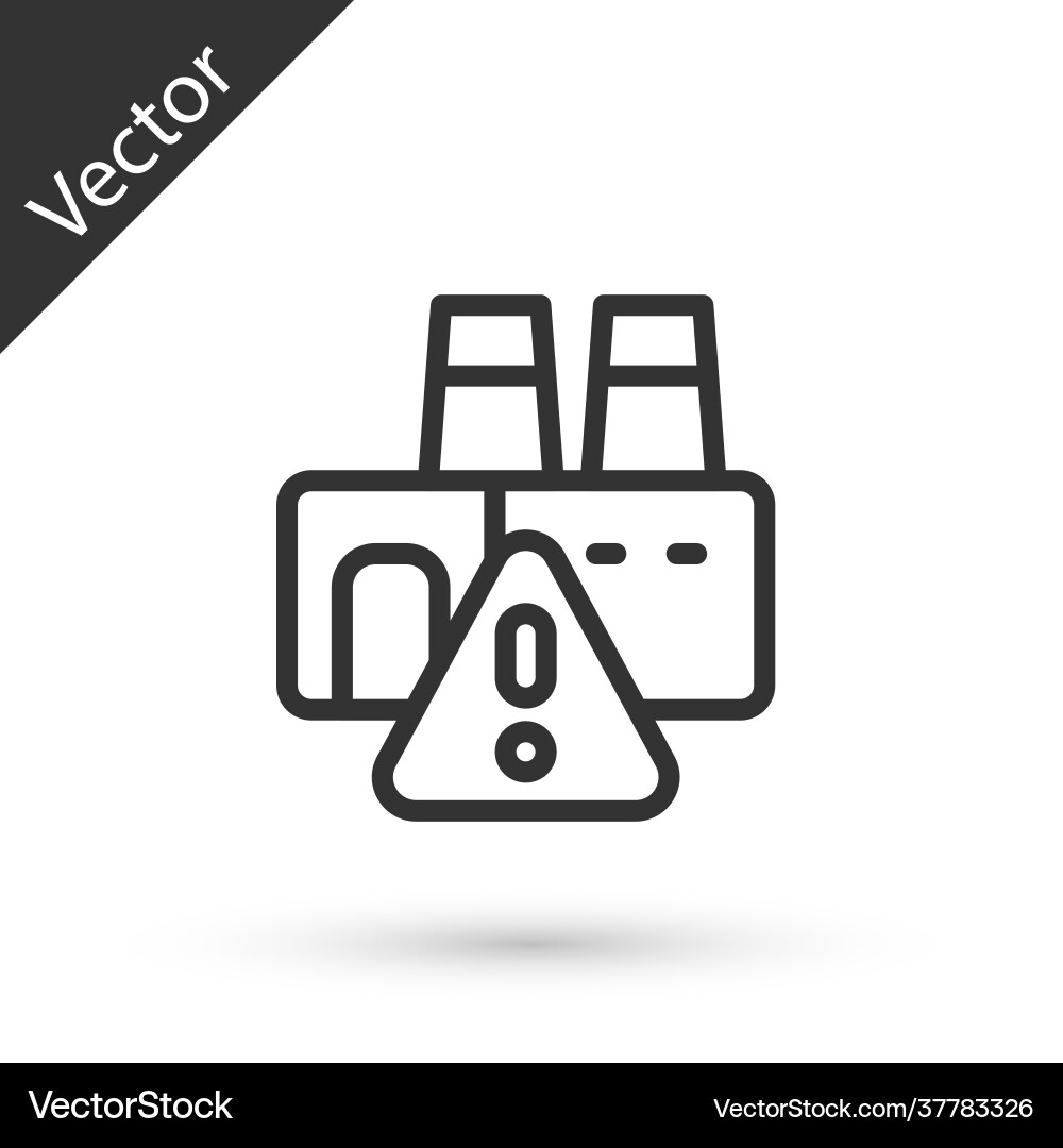 Grey line shutdown factory icon isolated vector image