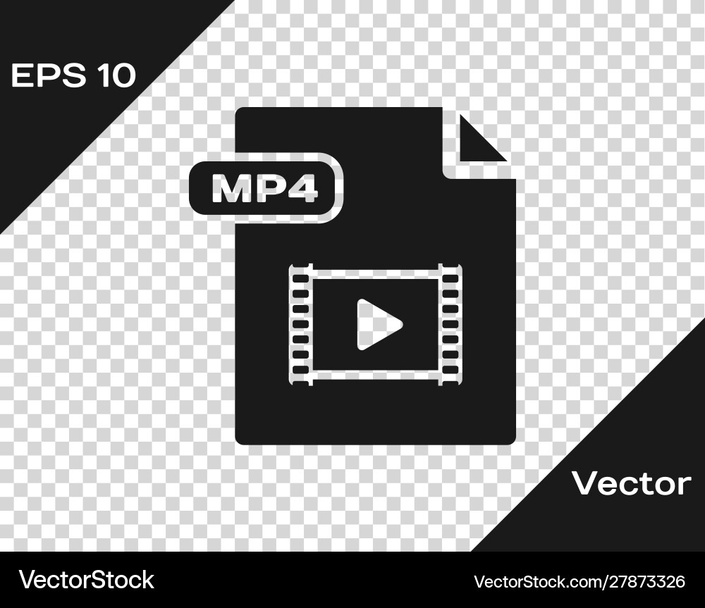 Grey mp4 file document download button icon Grey mp4 file document download button icon vector image