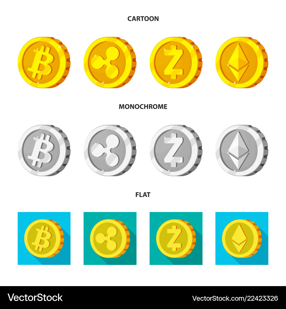 Isolated object of cryptocurrency and coin icon Isolated object of cryptocurrency and coin icon vector image