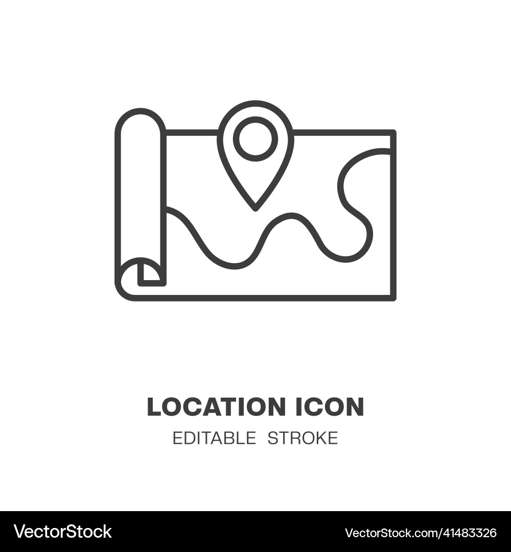 Map location line icon navigation editable Map location line icon navigation editable Vector Image