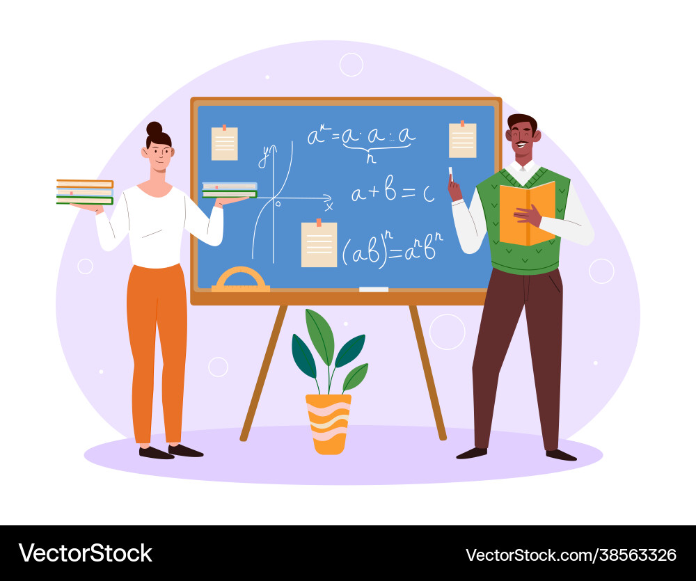 Math Lecture - Professor Teaching vector image