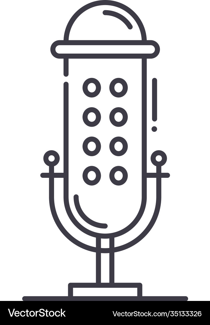 Microphone recording icon linear isolated Microphone recording icon linear isolated vector image