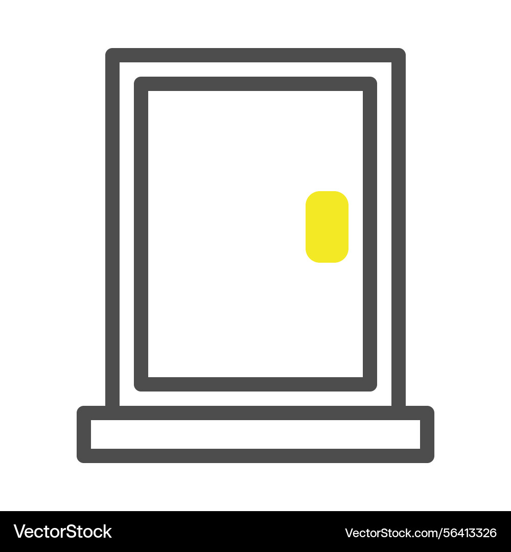 Minimalist rendering of a simple door with subtle Vector Image