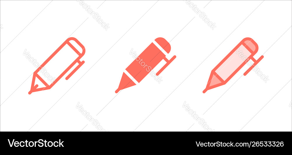 Pen icon on white background for web ui apps Vector Image