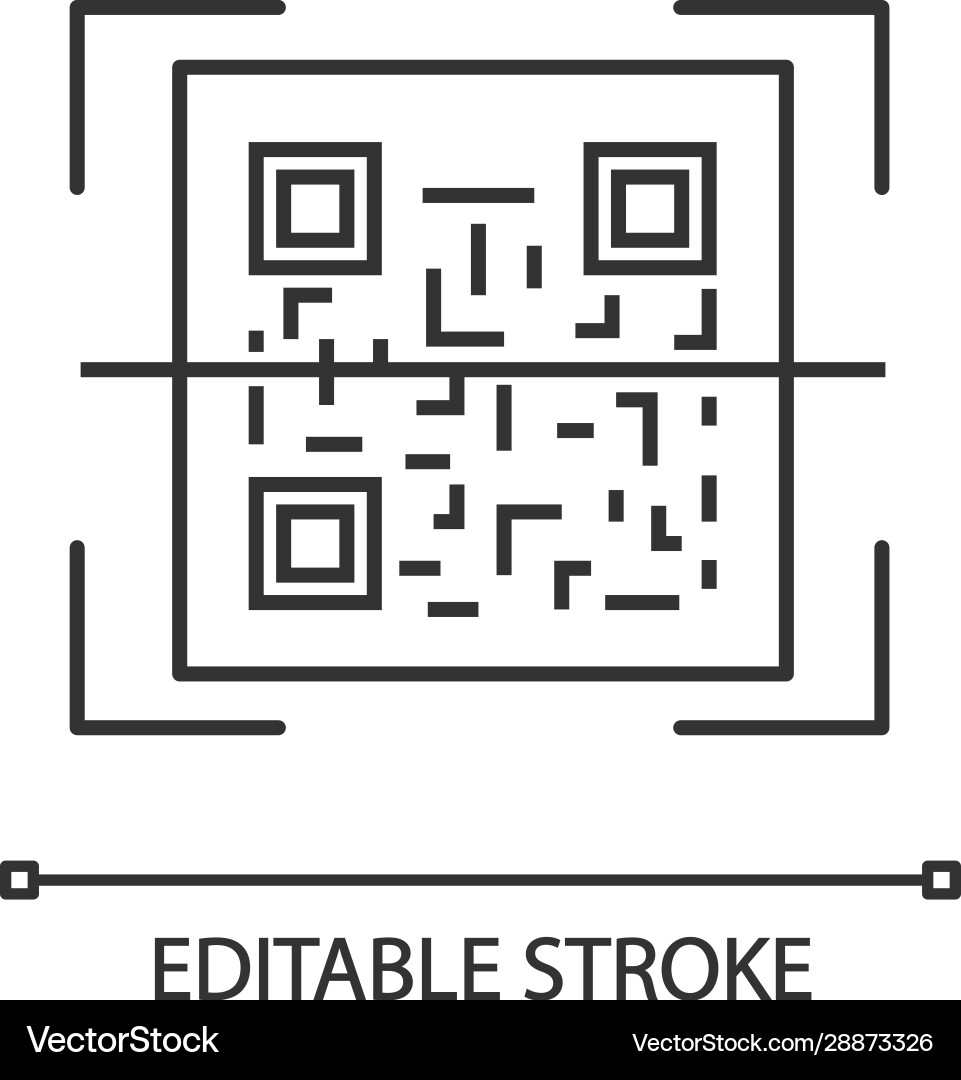 Qr code scanner linear icon Qr code scanner linear icon vector image