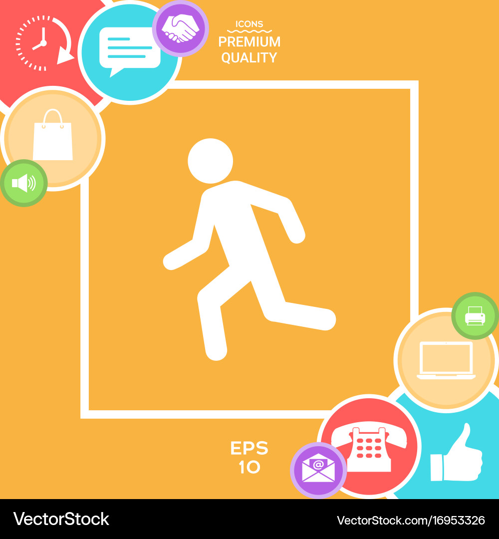 Running man run icon Vector Image