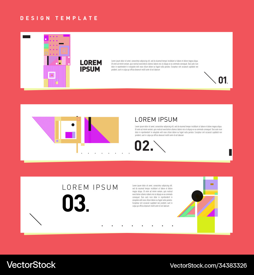 Set abstract banner web design template retro Set abstract banner web design template retro Vector Image