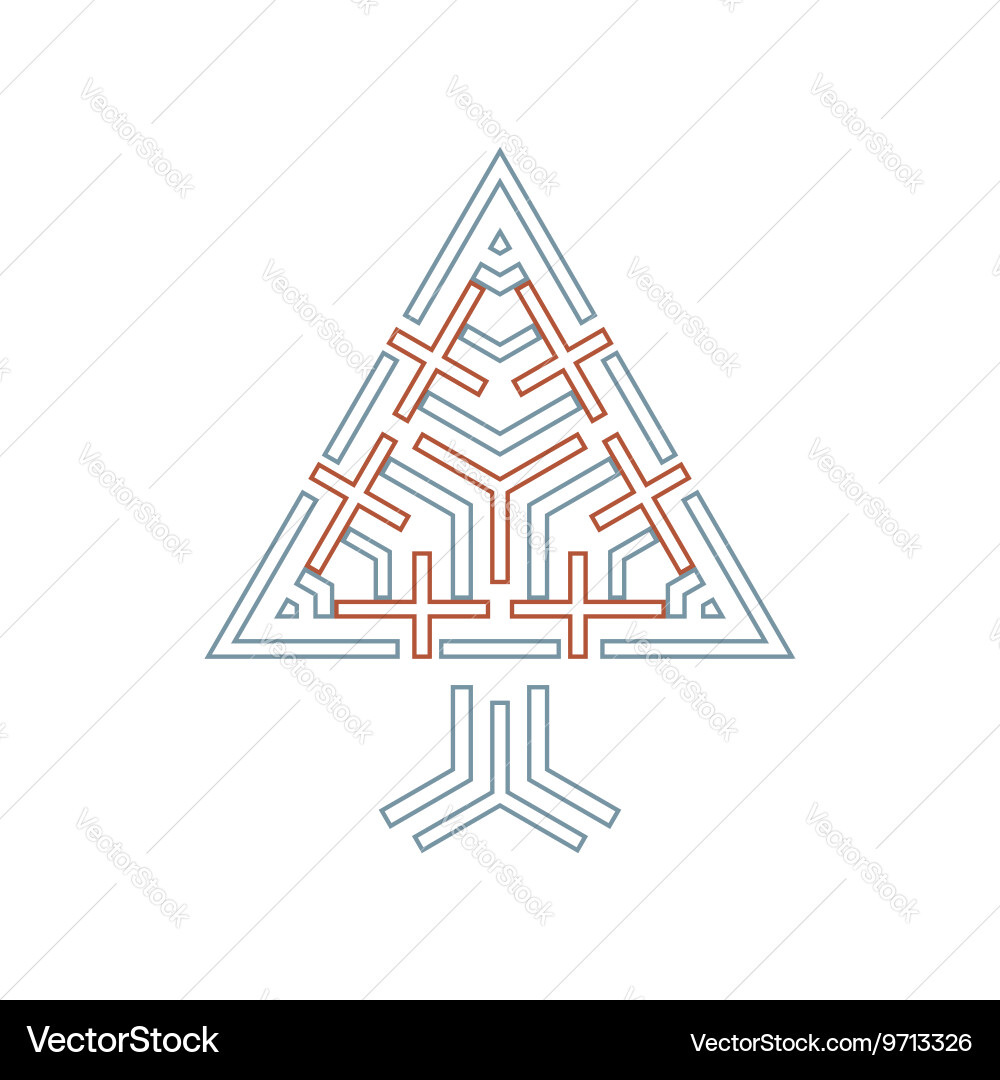 Tree symbol with crosses Vector Image